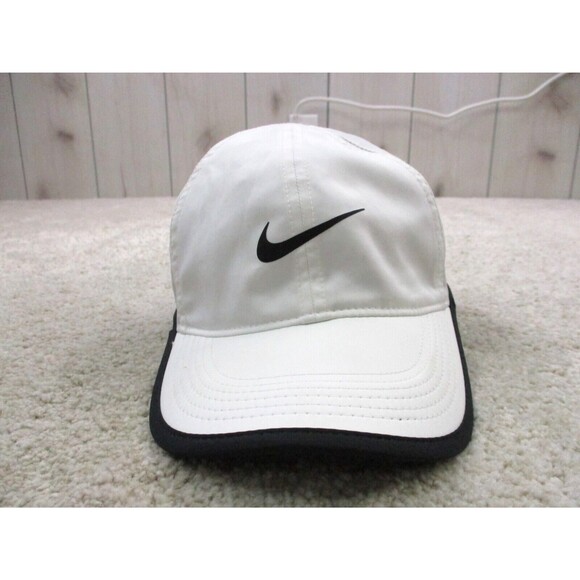 Nike Other - Nike Hat Cap Strap Back White Black Swoosh Lightweight Drifit Golf Golfer Mens *